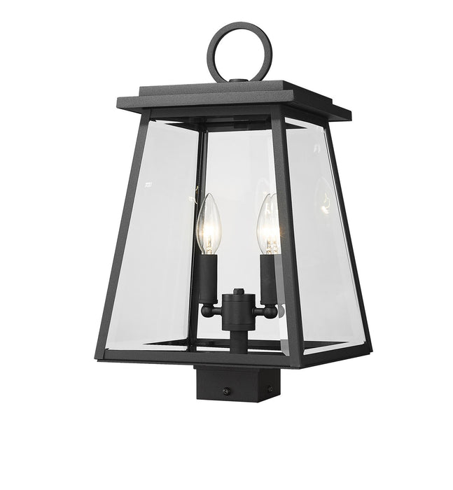 Z-Lite 521PHMS-BK Two Light Outdoor Post Mount Fixture, Black