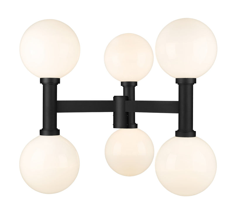 Z-Lite 597BP6-BK Six Light Outdoor Post Mount Fixture, Black