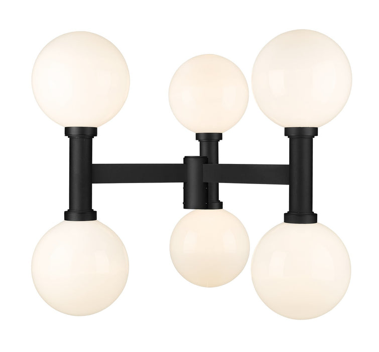 Z-Lite 597BP6-BK Six Light Outdoor Post Mount Fixture, Black