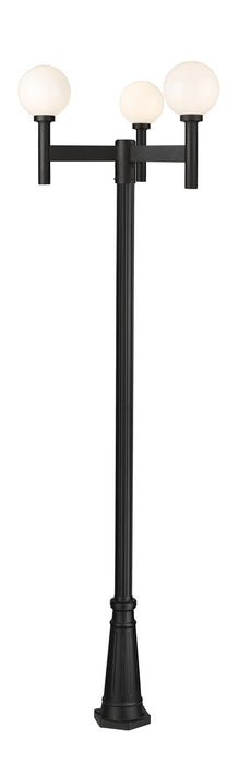 Z-Lite 597MP3-519P-BK Three Light Outdoor Post Mounted Fixture, Black
