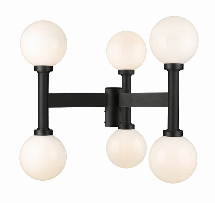 Z-Lite 597MP6-BK Six Light Outdoor Post Mount Fixture, Black
