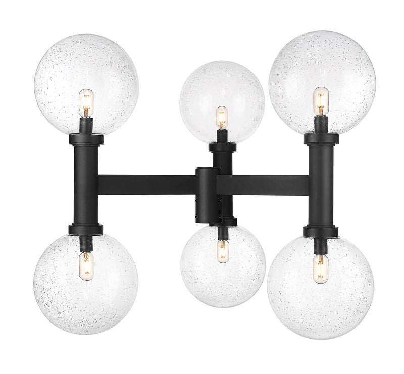 Z-Lite 599BP6-BK Six Light Outdoor Post Mount Fixture, Black