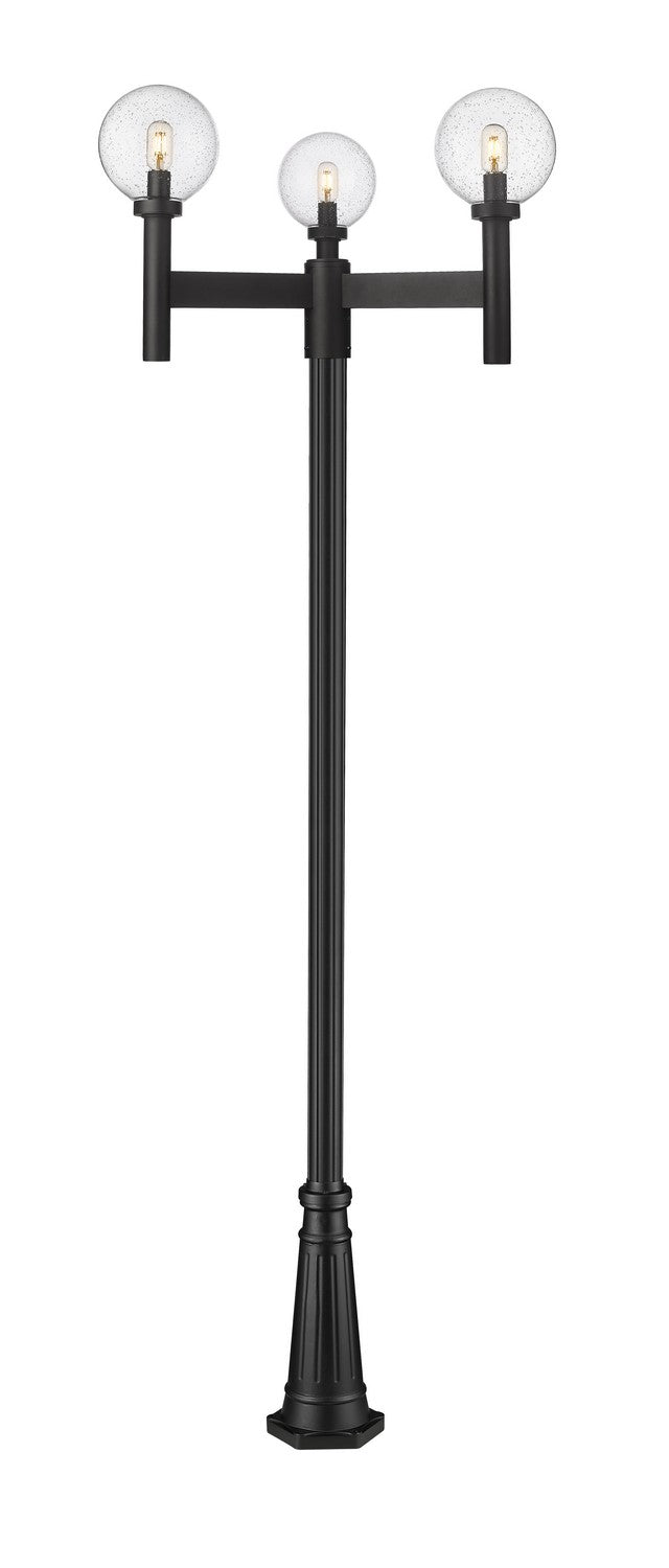 Z-Lite 599MP3-519P-BK Three Light Outdoor Post Mounted Fixture, Black