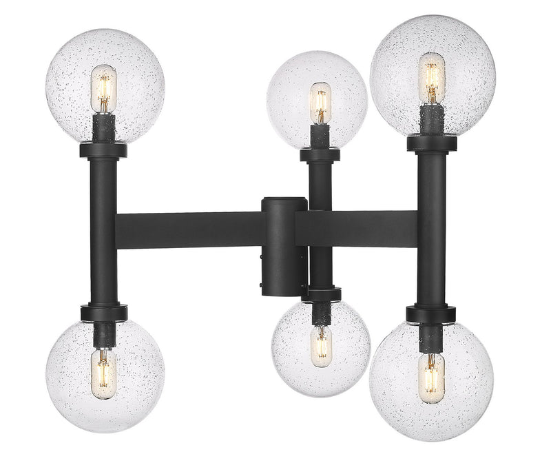 Z-Lite 599MP6-BK Six Light Outdoor Post Mount Fixture, Black
