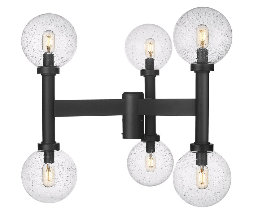 Z-Lite 599MP6-BK Six Light Outdoor Post Mount Fixture, Black
