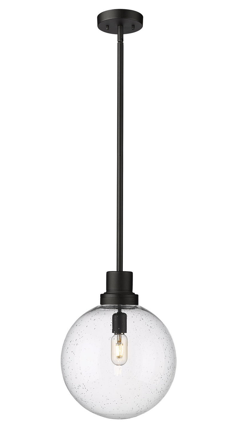 Z-Lite 599P12-BK One Light Outdoor Pendant, Black