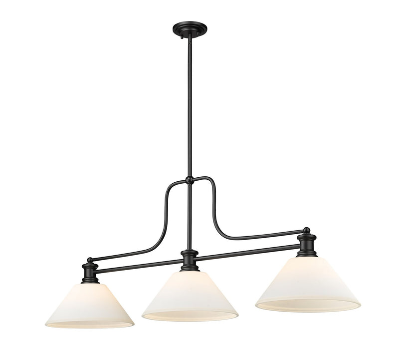 Z-Lite 725-3MB-AMO14 Three Light Billiard, Matte Black