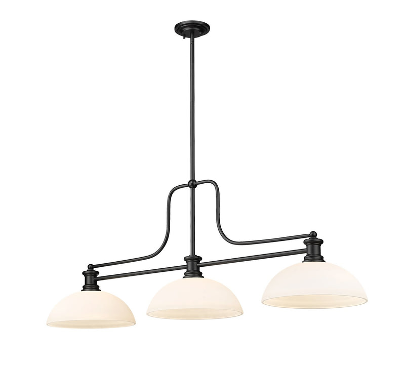 Z-Lite 725-3MB-DMO14 Three Light Billiard, Matte Black