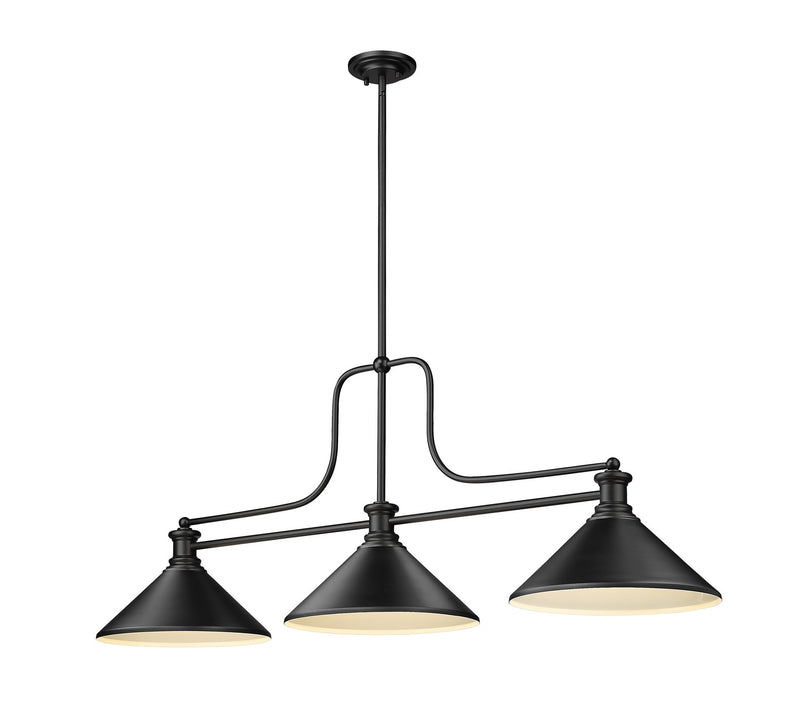 Z-Lite 725-3MB-MMB Three Light Billiard, Matte Black