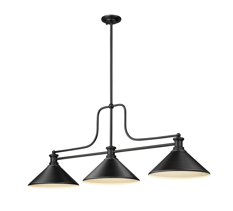 Z-Lite 725-3MB-MMB Three Light Billiard, Matte Black