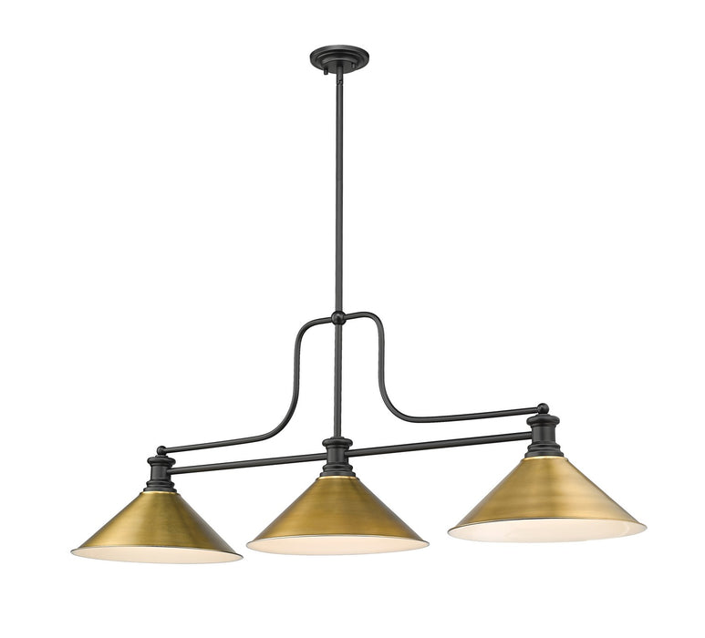Z-Lite 725-3MB-RB15 Three Light Billiard, Matte Black