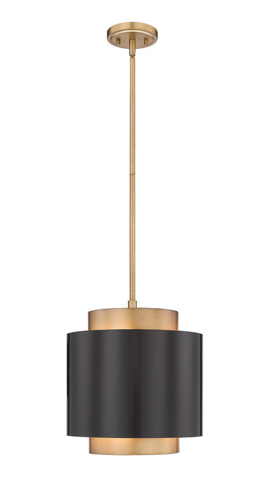 Z-Lite 739P12-BRZ-RB One Light Pendant, Bronze / Rubbed Brass