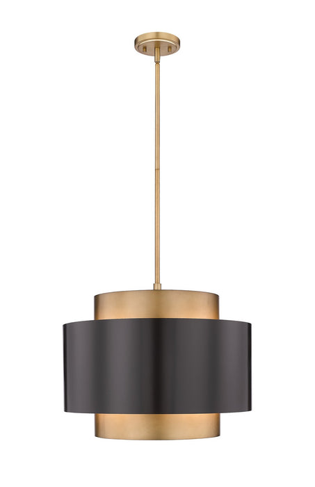 Z-Lite 739P24-BRZ-RB Three Light Chandelier, Bronze / Rubbed Brass
