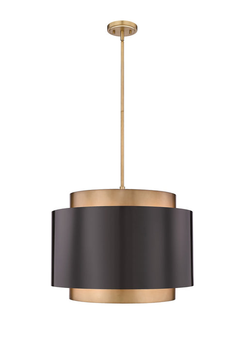 Z-Lite 739P32-BRZ-RB Four Light Chandelier, Bronze / Rubbed Brass