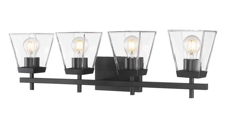 Z-Lite 819-4V-MB Four Light Vanity, Matte Black