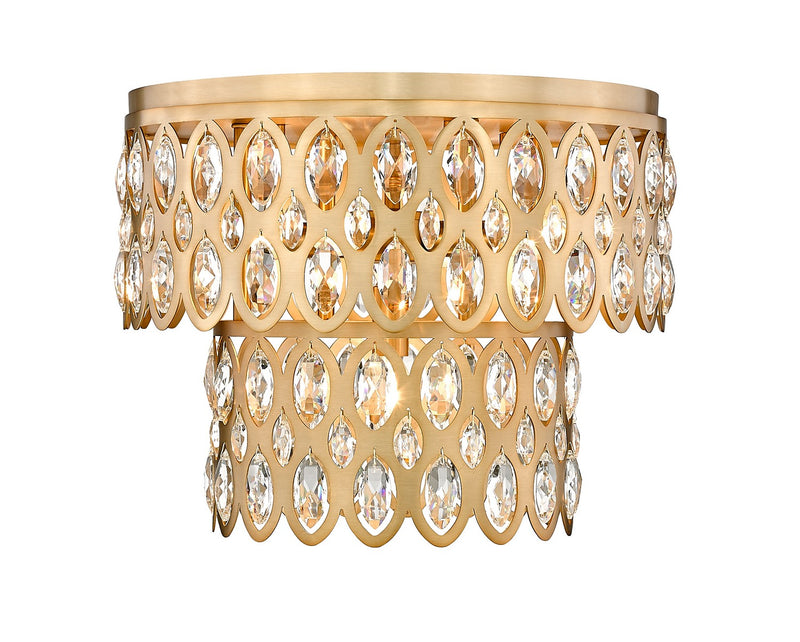 Z-Lite 822F15-HB Five Light Flush Mount, Heirloom Brass