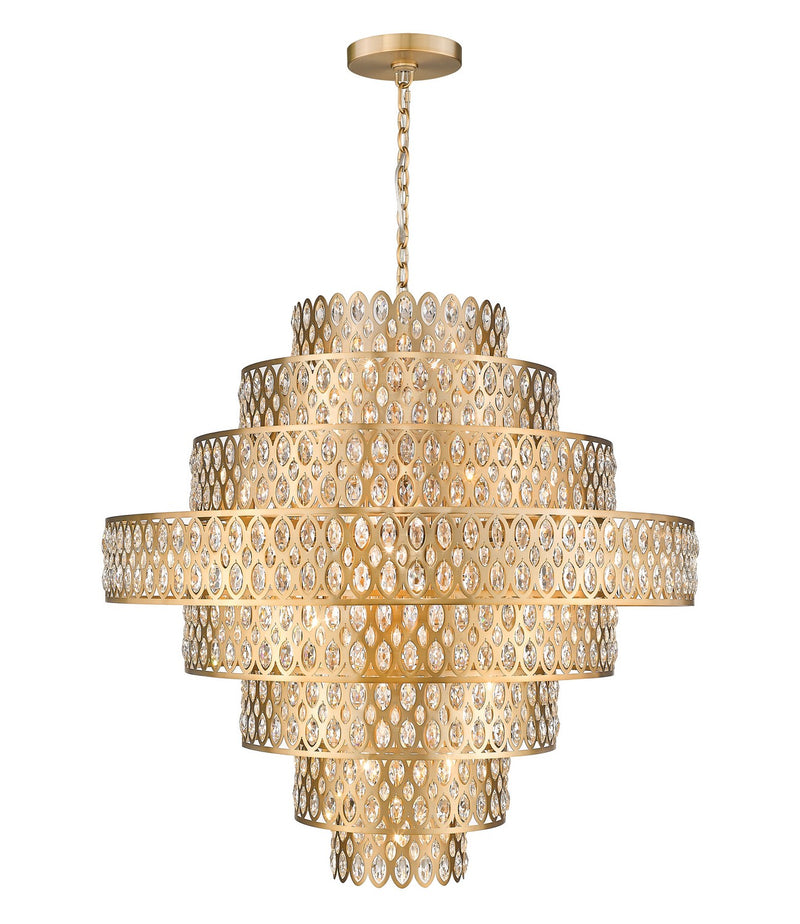 Z-Lite 822P45-HB 25 Light Chandelier, Heirloom Brass