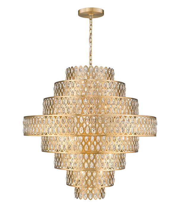 Z-Lite 822P45-HB 25 Light Chandelier, Heirloom Brass