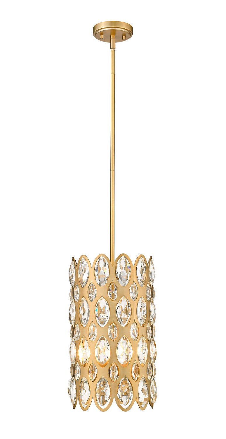 Z-Lite 822P9-HB Three Light Pendant, Heirloom Brass