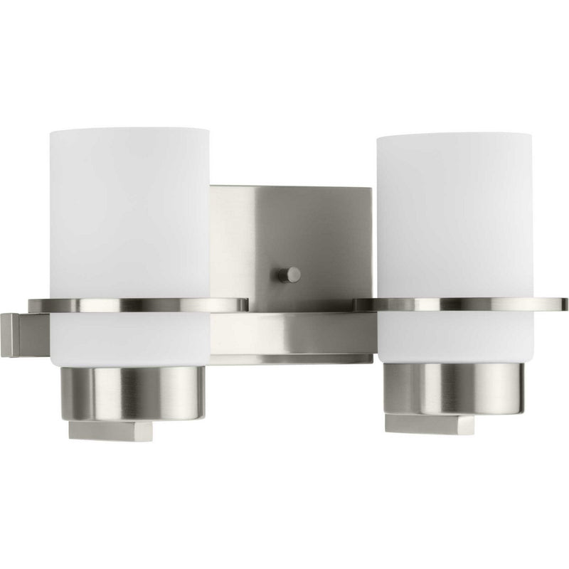 Progress Lighting P300414-009 Two Light Vanity, Brushed Nickel