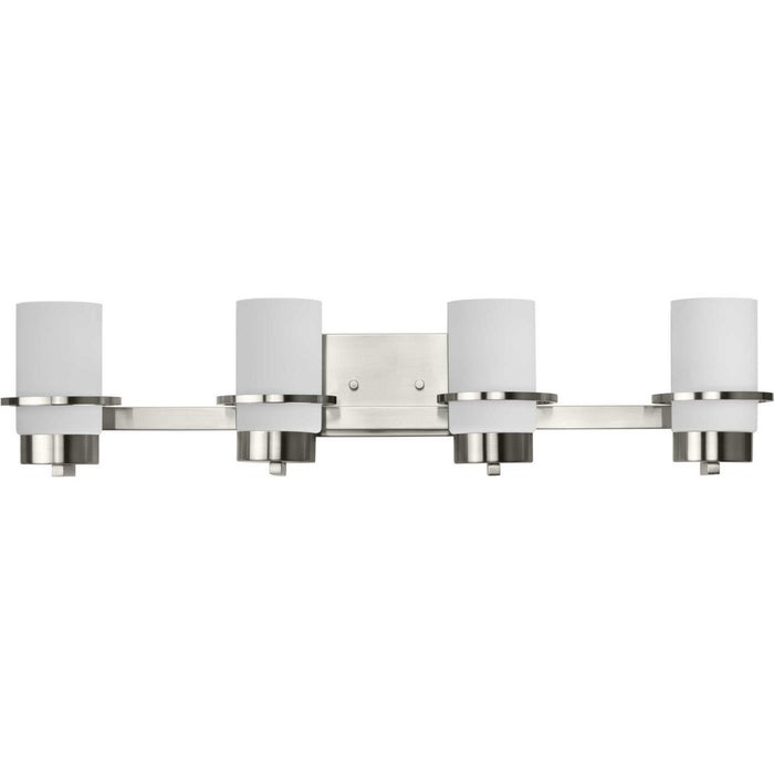 Progress Lighting P300416-009 Four Light Vanity, Brushed Nickel