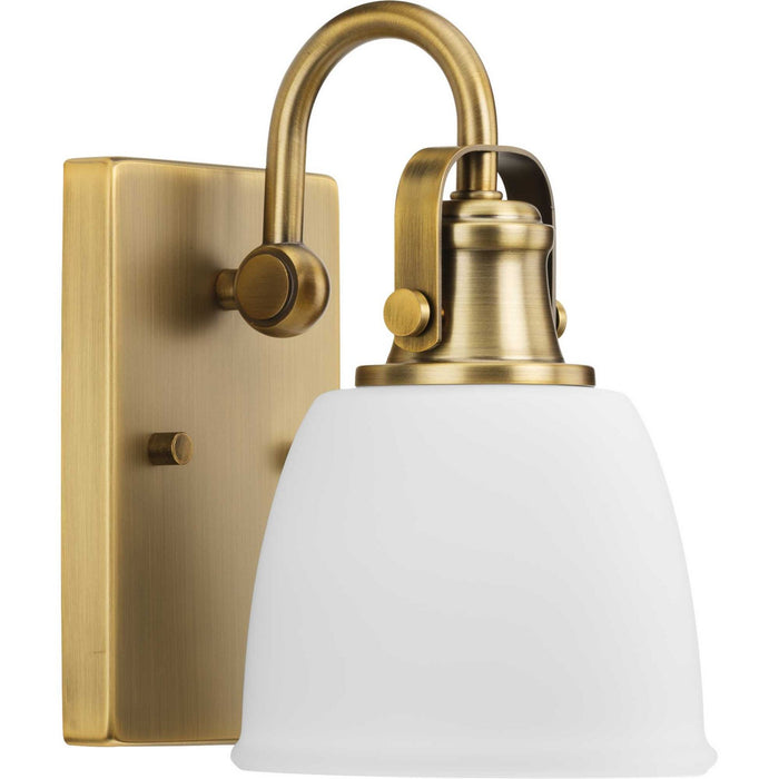 Progress Lighting P300426-163 One Light Vanity, Vintage Brass