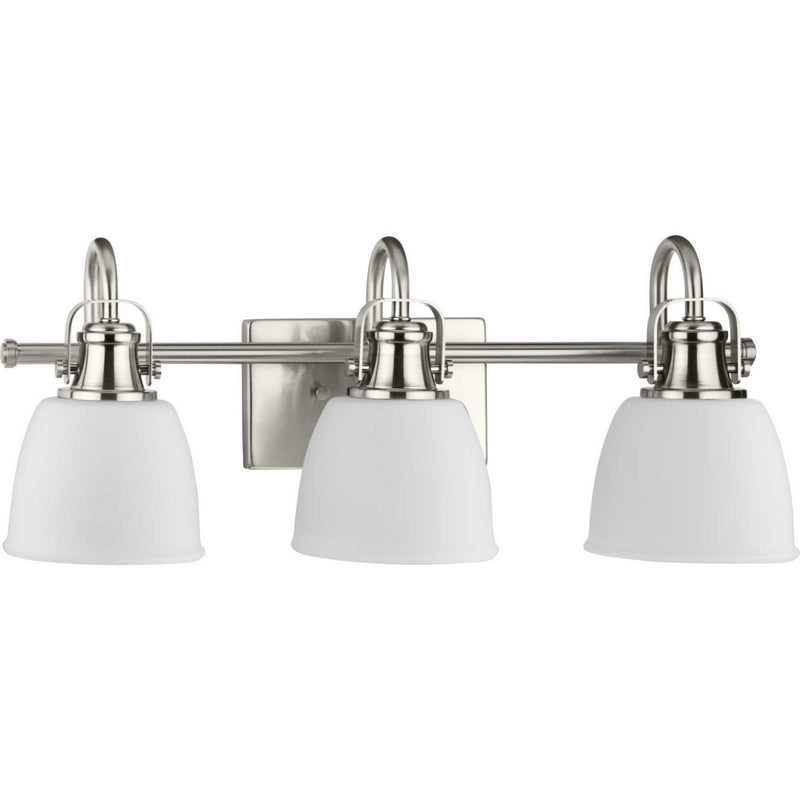 Progress Lighting P300428-009 Three Light Vanity, Brushed Nickel