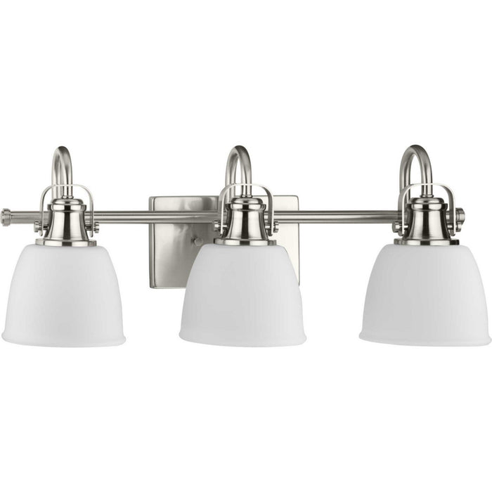 Progress Lighting P300428-009 Three Light Vanity, Brushed Nickel