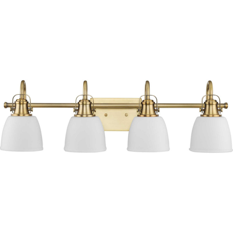 Progress Lighting P300429-163 Four Light Vanity, Vintage Brass