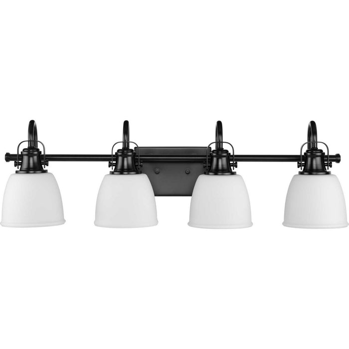 Progress Lighting P300429-31M Four Light Vanity, Matte Black