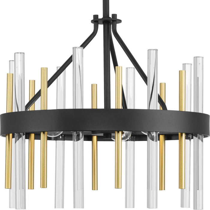 Progress Lighting P350232-031 Three Light Semi Flush Mount, Black