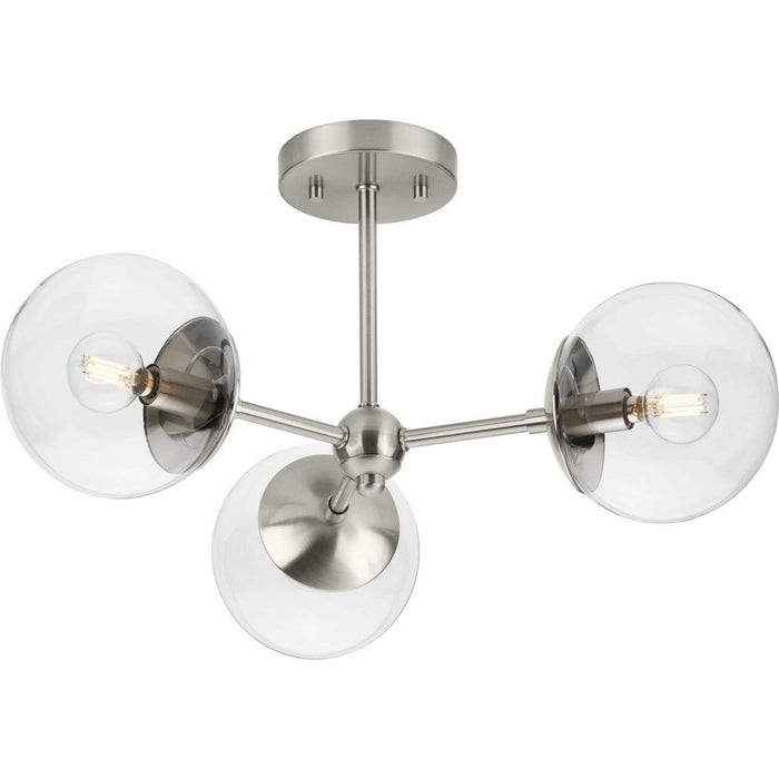 Progress Lighting P350235-009 Three Light Flush Mount, Brushed Nickel