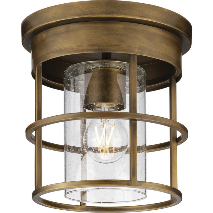 Progress Lighting P350236-196 One Light Flush Mount, Aged Bronze