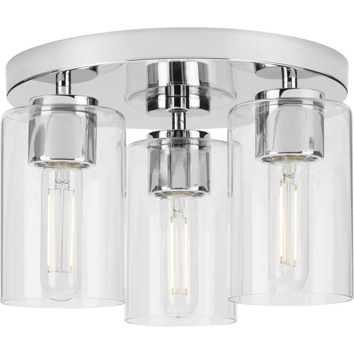 Progress Lighting P350237-015 Three Light Flush Mount, Polished Chrome