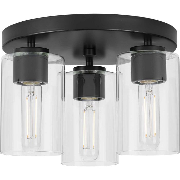 Progress Lighting P350237-31M Three Light Flush Mount, Matte Black