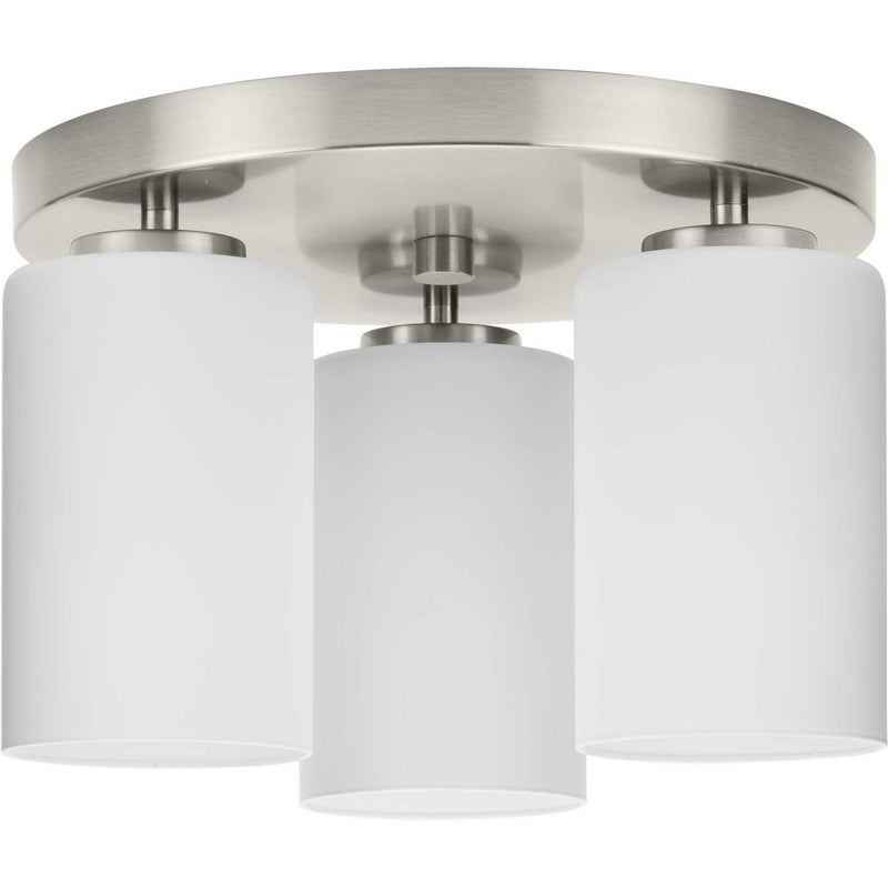 Progress Lighting P350238-009 Three Light Flush Mount, Brushed Nickel