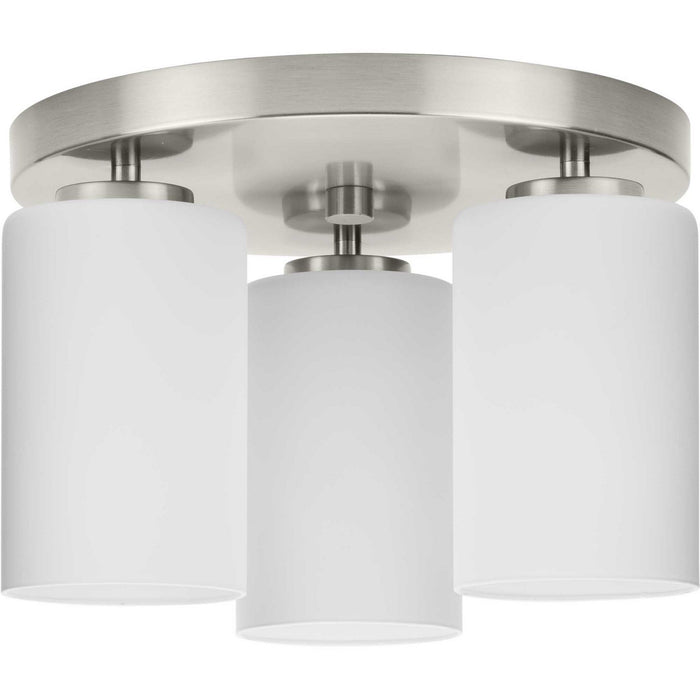 Progress Lighting P350238-009 Three Light Flush Mount, Brushed Nickel