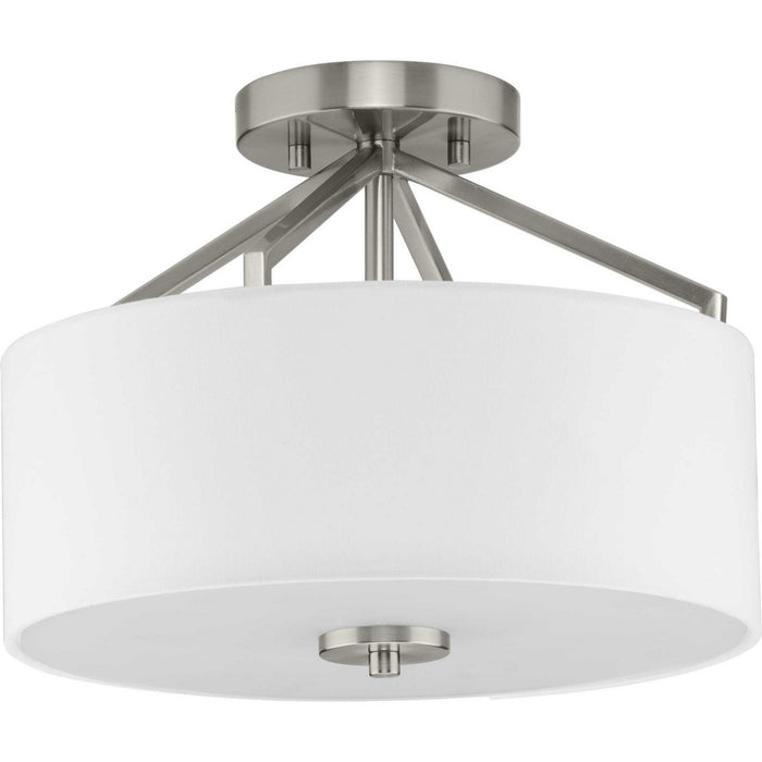 Progress Lighting P350239-009 Two Light Semi Flush Mount, Brushed Nickel