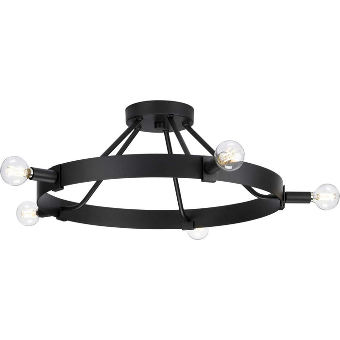 Progress Lighting P350240-31M Five Light Semi Flush Mount, Matte Black