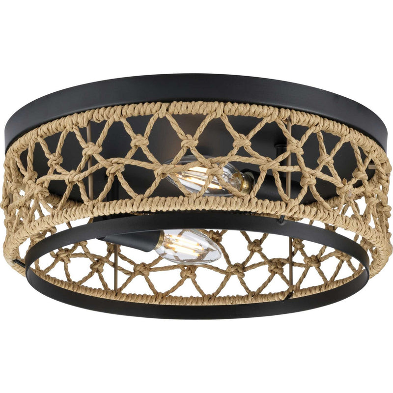 Progress Lighting P350242-31M Two Light Flush Mount, Matte Black