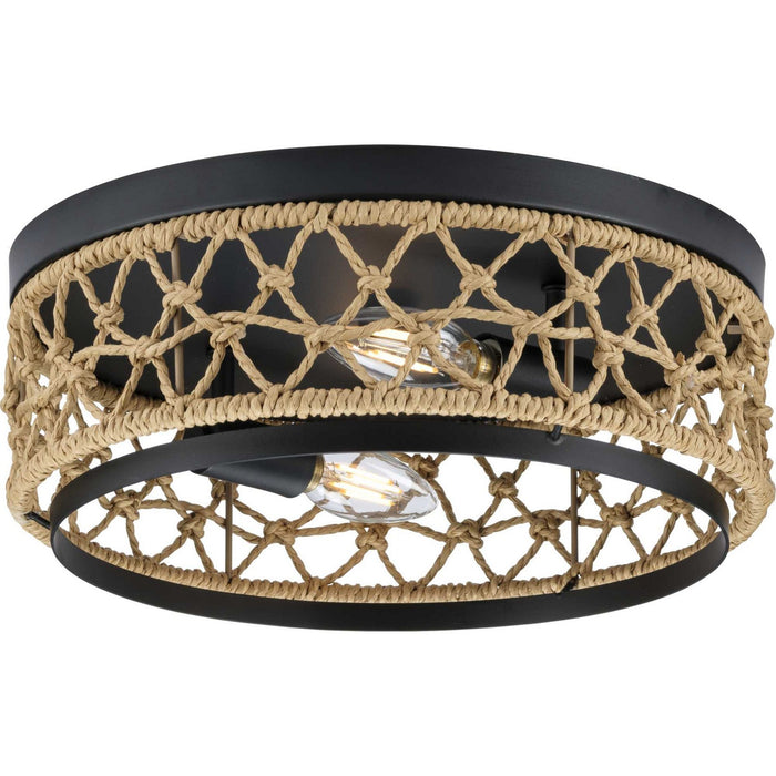 Progress Lighting P350242-31M Two Light Flush Mount, Matte Black