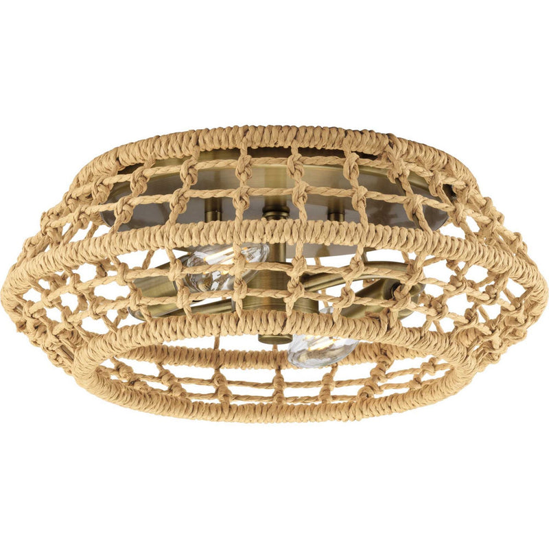 Progress Lighting P350245-163 Two Light Flush Mount, Vintage Brass