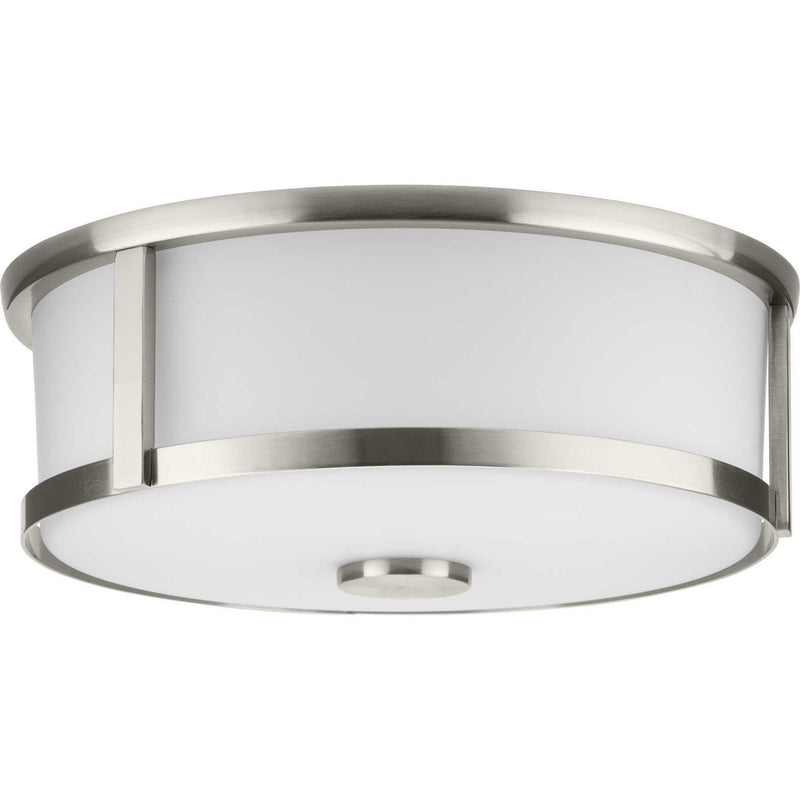 Progress Lighting P350254-009 Two Light Flush Mount, Brushed Nickel