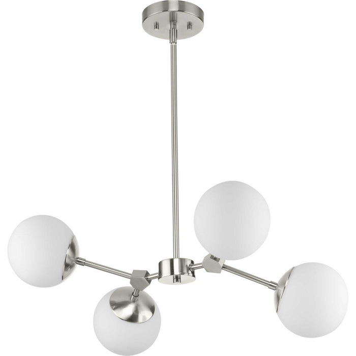 Progress Lighting P400307-009 Four Light Chandelier, Brushed Nickel