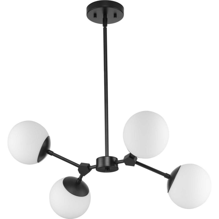 Progress Lighting P400307-31M Four Light Chandelier, Matte Black