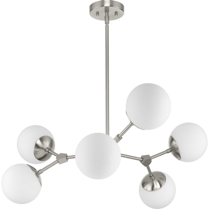 Progress Lighting P400308-009 Six Light Chandelier, Brushed Nickel