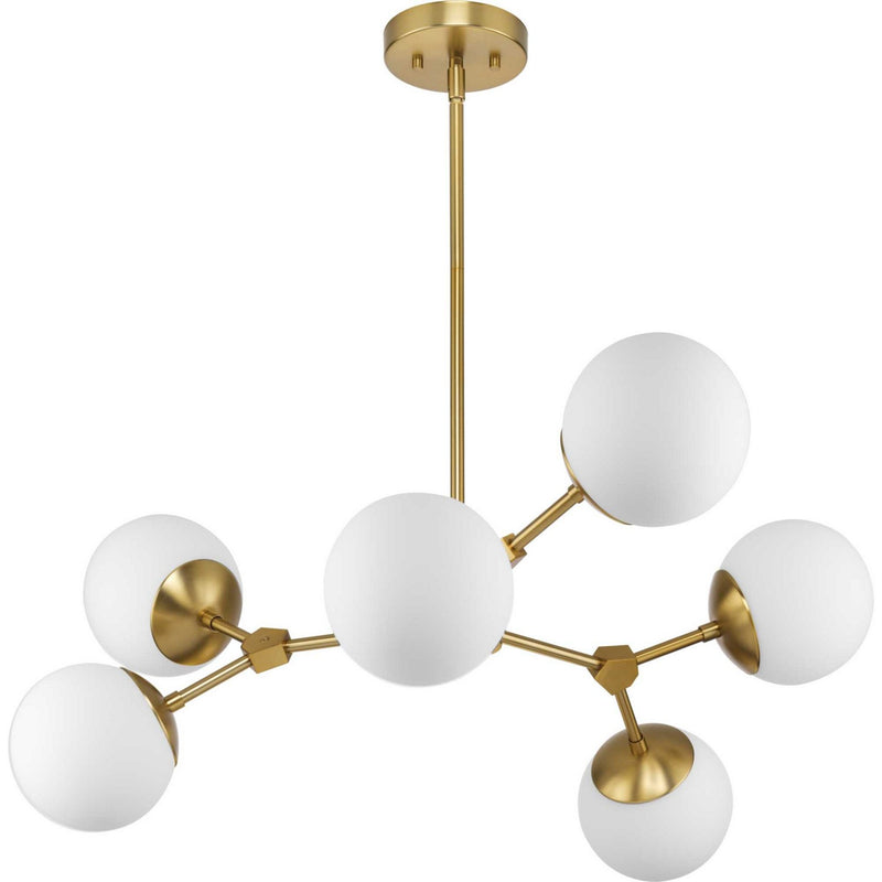 Progress Lighting P400308-109 Six Light Chandelier, Brushed Bronze