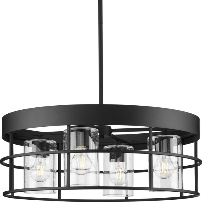 Progress Lighting P400311-31M Four Light Chandelier, Matte Black