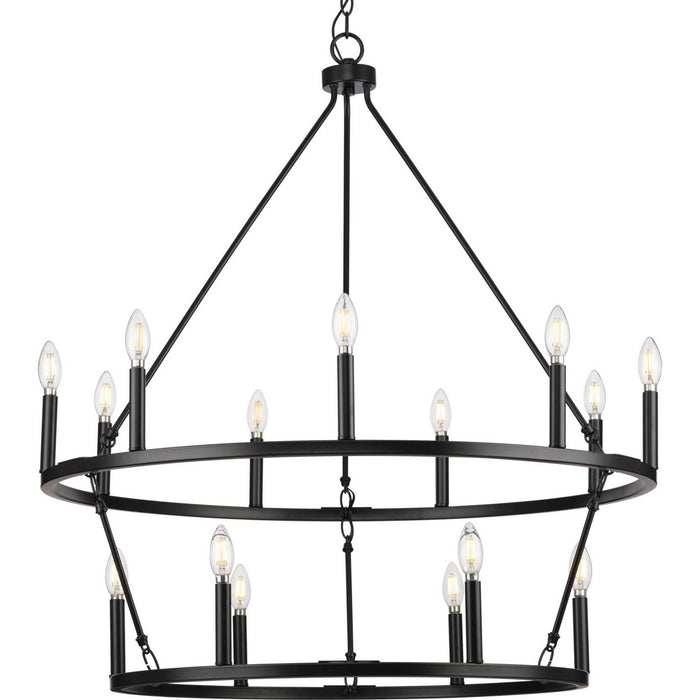 Progress Lighting P400315-31M 15 Light Chandelier, Matte Black