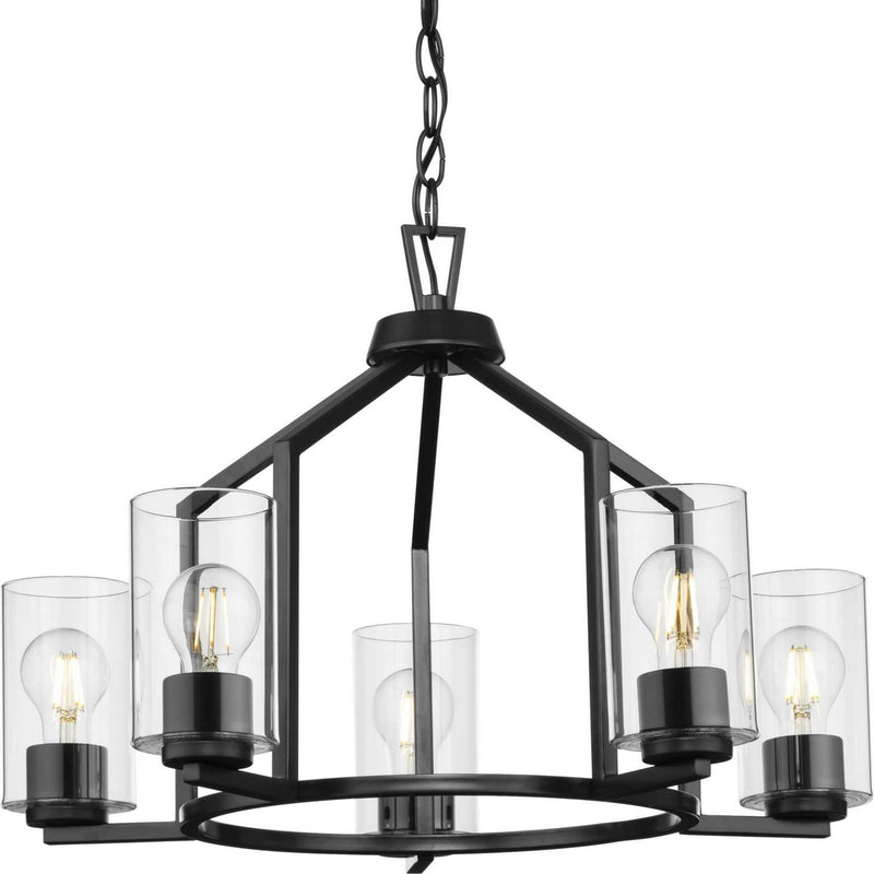 Progress Lighting P400316-31M Five Light Chandelier, Matte Black